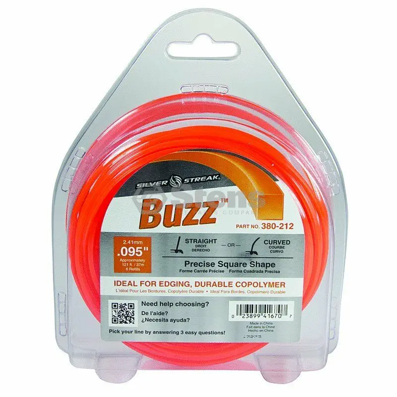 380-212 Buzz .095 Trimmer Line Stens Silver Streak 1/2 Lb. Donut 1