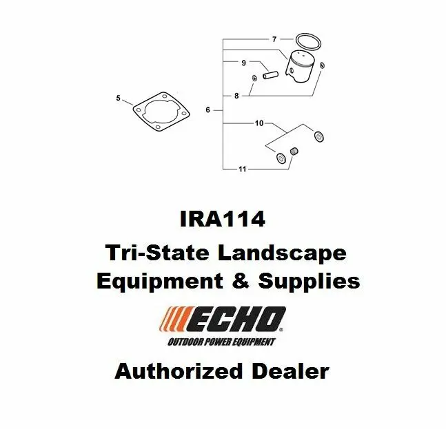 (P021015190 + V100000270) Echo Piston Kit W/Gasket Fits Cs-600 Cs-600P 1