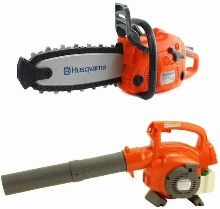 Husqvarna 125B Kids Toy Battery Operated Leaf Blower & Chainsaw Pretend Play Set 1