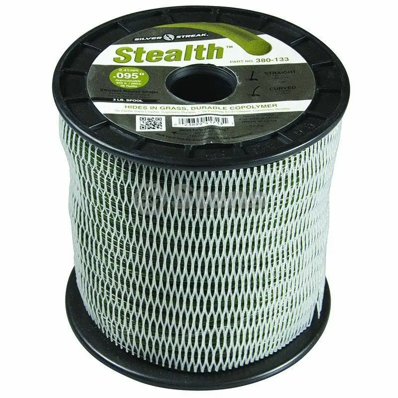 380-133 Stealth .095 Trimmer Line Stens Silver Streak 3Lb Spool (855Ft) 1