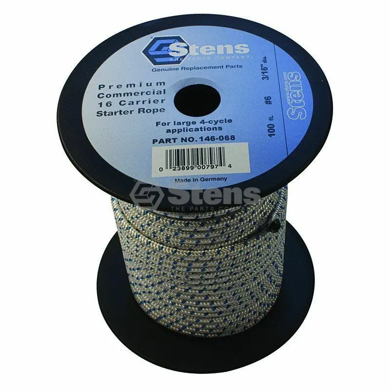 146-068 Stens Premium Quality 100' Solid Braid Starter Rope #6 3/16" Rotary 9345 1