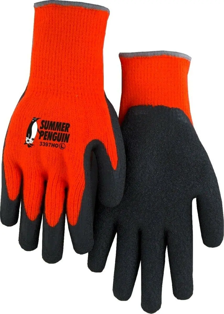 Majestic Summer Penguin Unlined Rubber Palm Gloves Orange Xl - 6 Pair 1