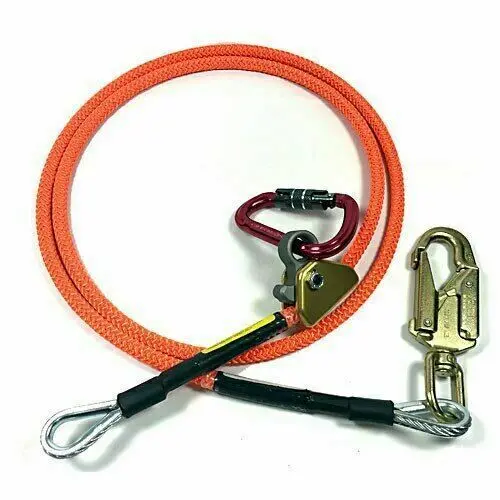 75244 Climb Right 5/8" X 15' Steel Core Flipline Kit Wire Core Lanyard Kt 1