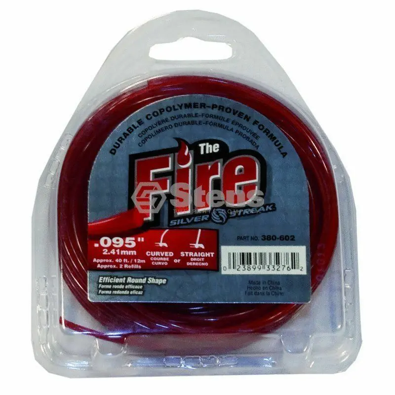 380-602 Fire .095 Trimmer Line Stens Silver Streak (40Ft) 1