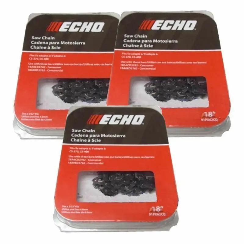 (3 Pack) 91Px62cq Genuine Echo Chainsaw Chain 3/8 62Dl 18" Cs-370 1