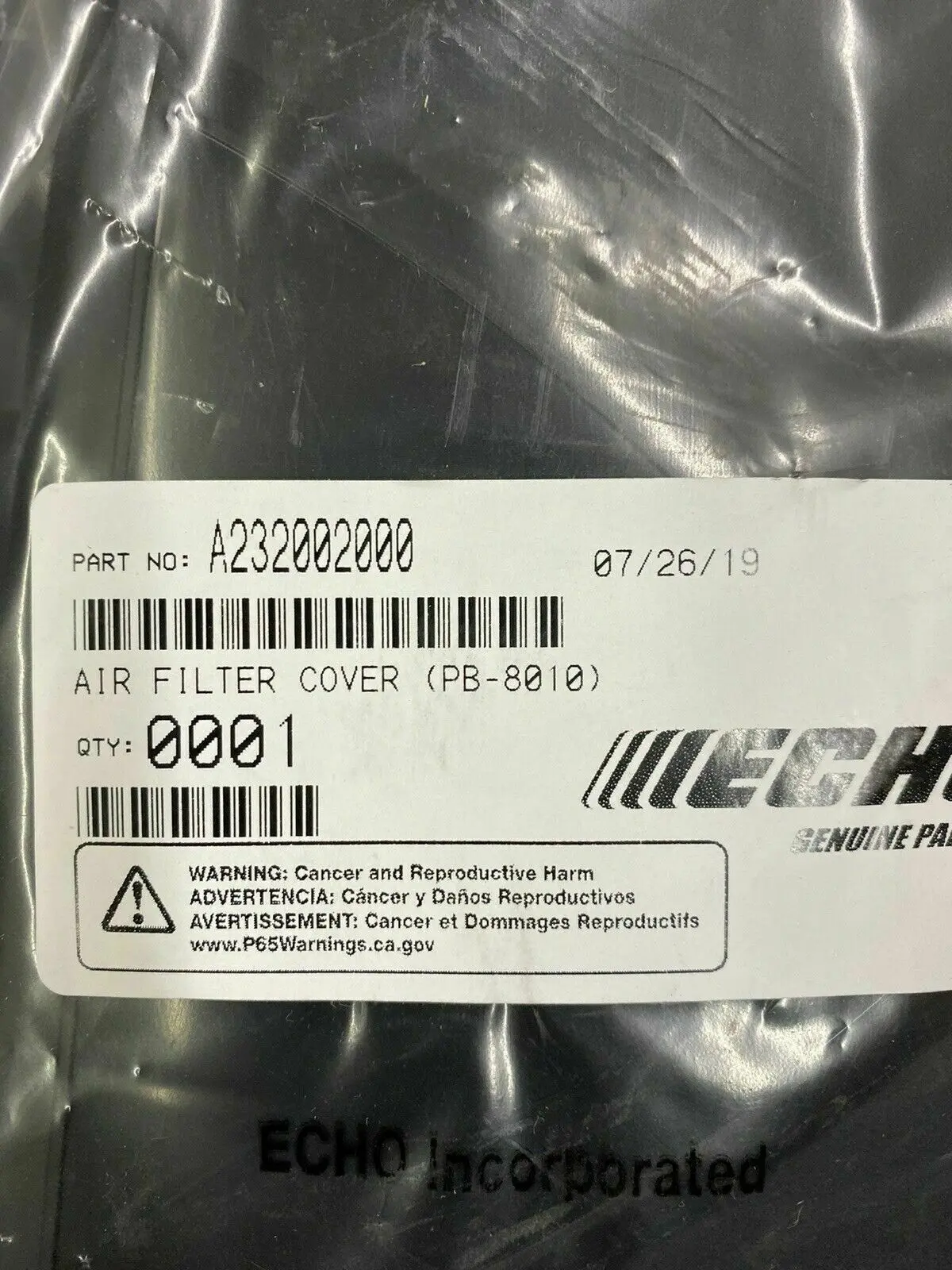 A232002000 Echo Genuine Oem Air Filter Cover Pb-8010H Pb-8010T 1