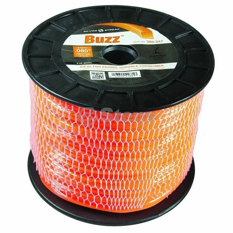 380-241 Buzz .080 Trimmer Line Stens Silver Streak 5Lb Spool 1