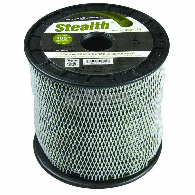380-134 Stealth .105 Trimmer Line Stens Silver Streak 3Lb Spool (705Ft) 1