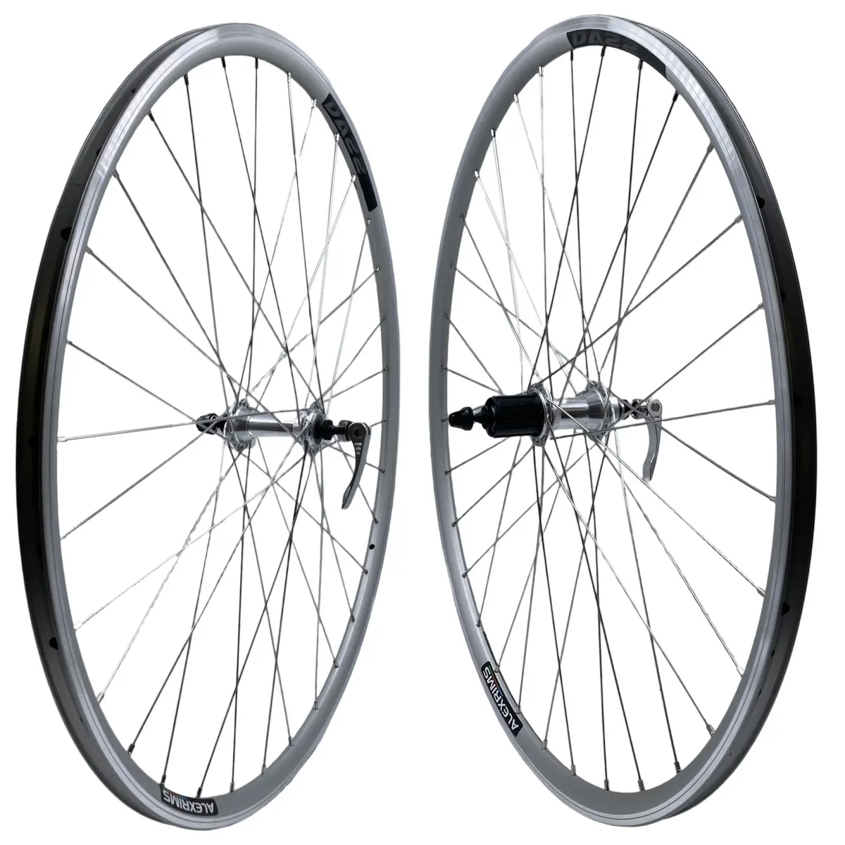 Alex Formula  Da22 700C Silver Double Wall Qr Cassette Type Road Bike Wheelset 1