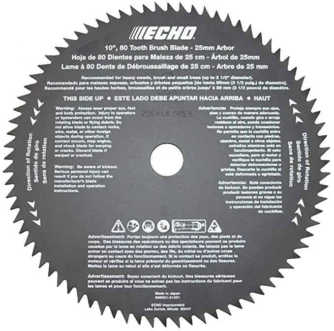 Echo 10" 80-Tooth Brushcutter Blade 25Mm Arbor 69500121431 1