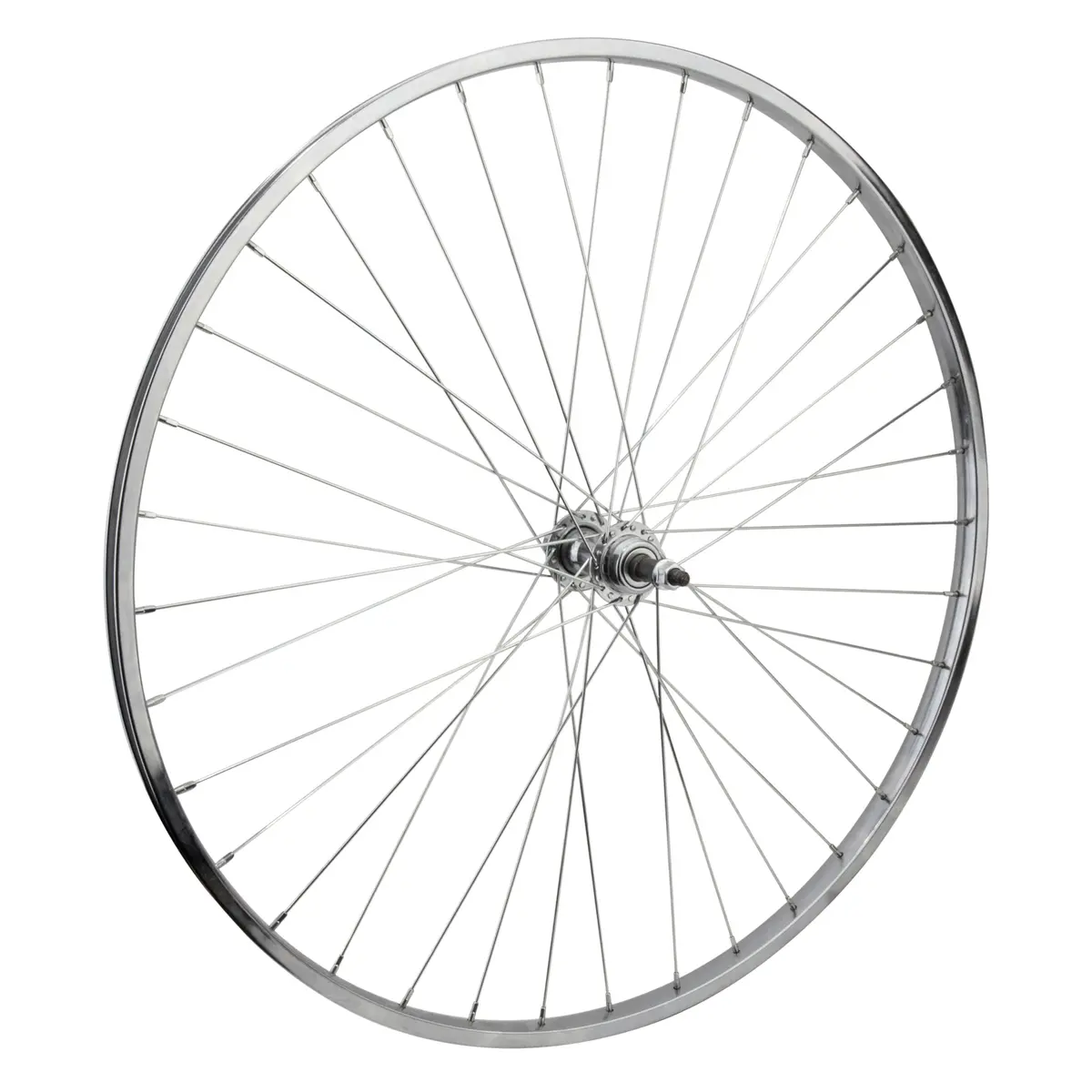 Wheelmaster 27 Inch Classic Chrome Bolt-On Steel Rear Freewheel Type Bike Wheel 1