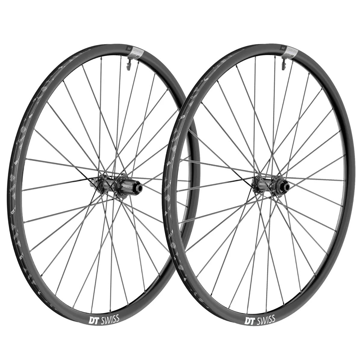 Dt Swiss Hg1800 Spline 700C 12X110 Ta Front 12X148 Ta Rear Boost Dt370 Hg12 Tubeless Centerlock Wheelset 1
