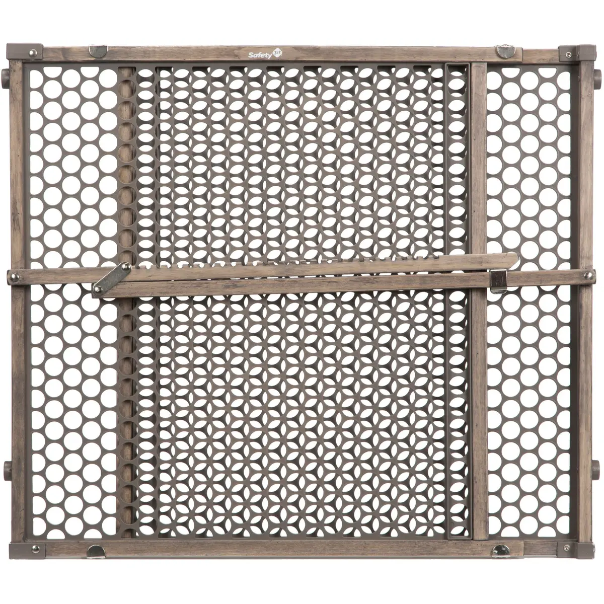 Vintage Grey Wood Doorway Security Baby Gate 1