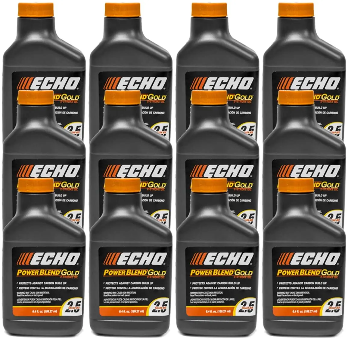(12 Pack) 6.4Oz: 2.5 Gallon 2-Cycle Oil Mix Powerblend 6450025G Gold 1