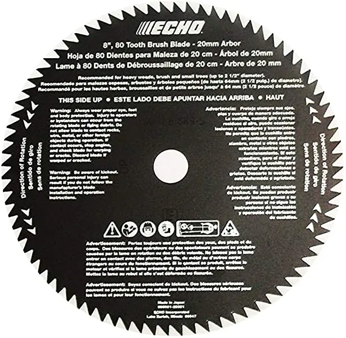 Echo 8" 80-Tooth Brushcutter Blade 25Mm Arbor 69500121432 1