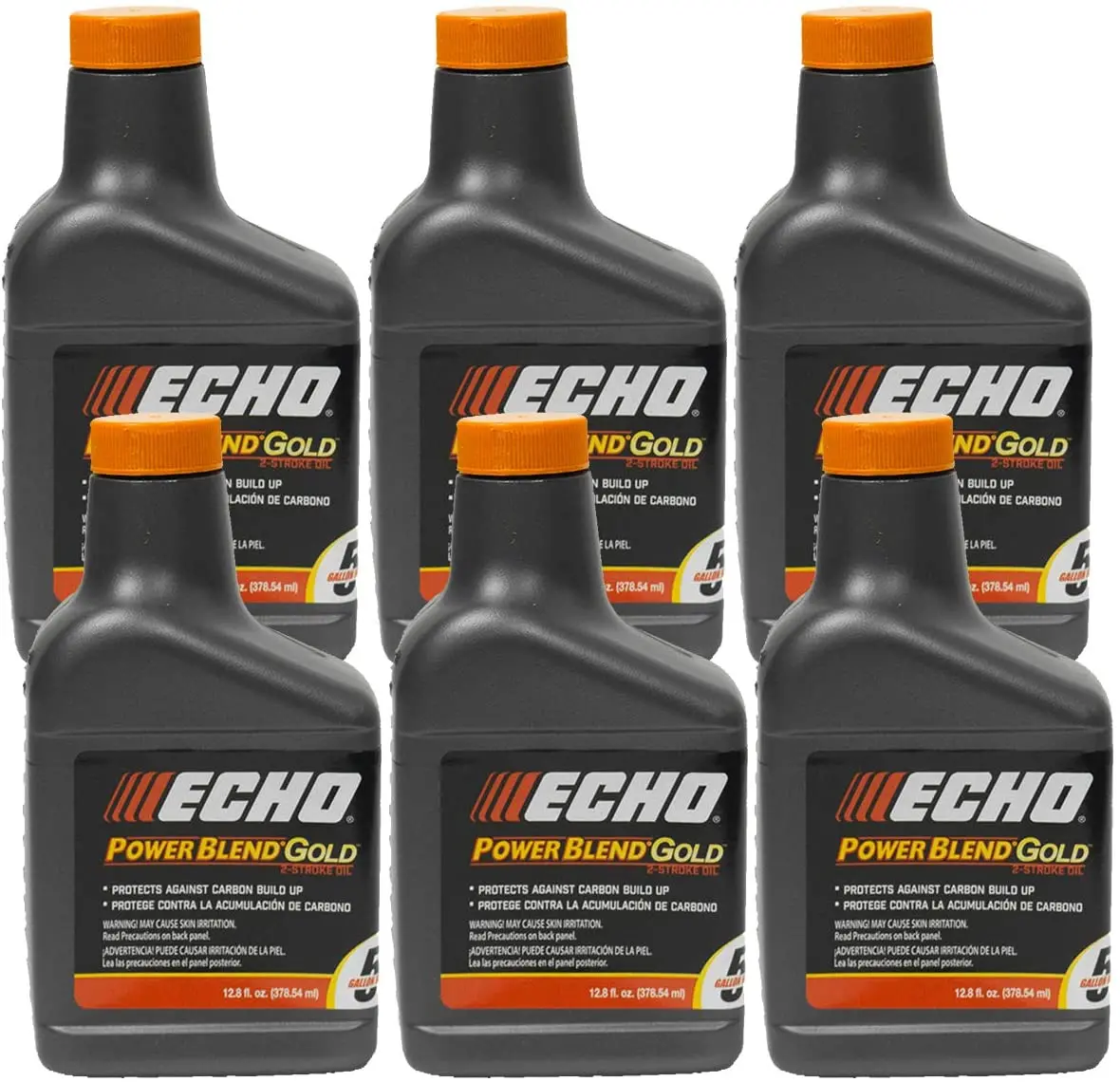 (6 Pack) 13Oz: 5 Gallon 2-Cycle Oil Mix Powerblend 6450005G Gold 1