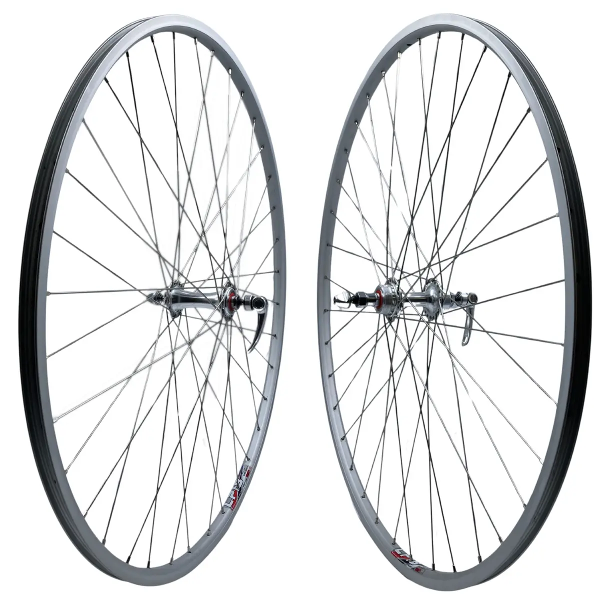 Weinmann Lp18 Silver 27-Inch 9X100 Front 10X126 Rear Qr Sealed Bearing Freewheel Type Road Bike Wheelset 1