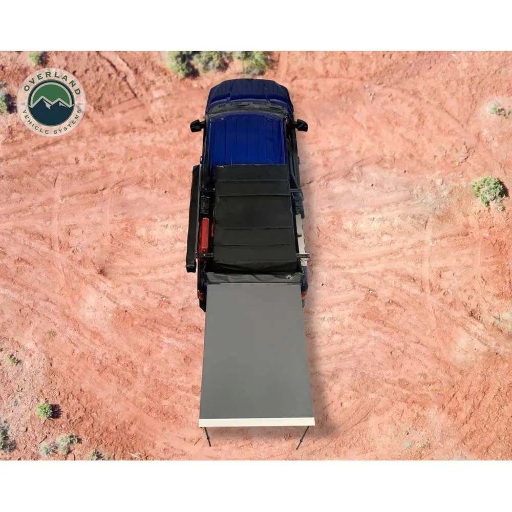 Overland Vehicle Systems - Hd Nomadic 4.5' Awning - Grey Body, Green Trim & Black Travel Cover 1