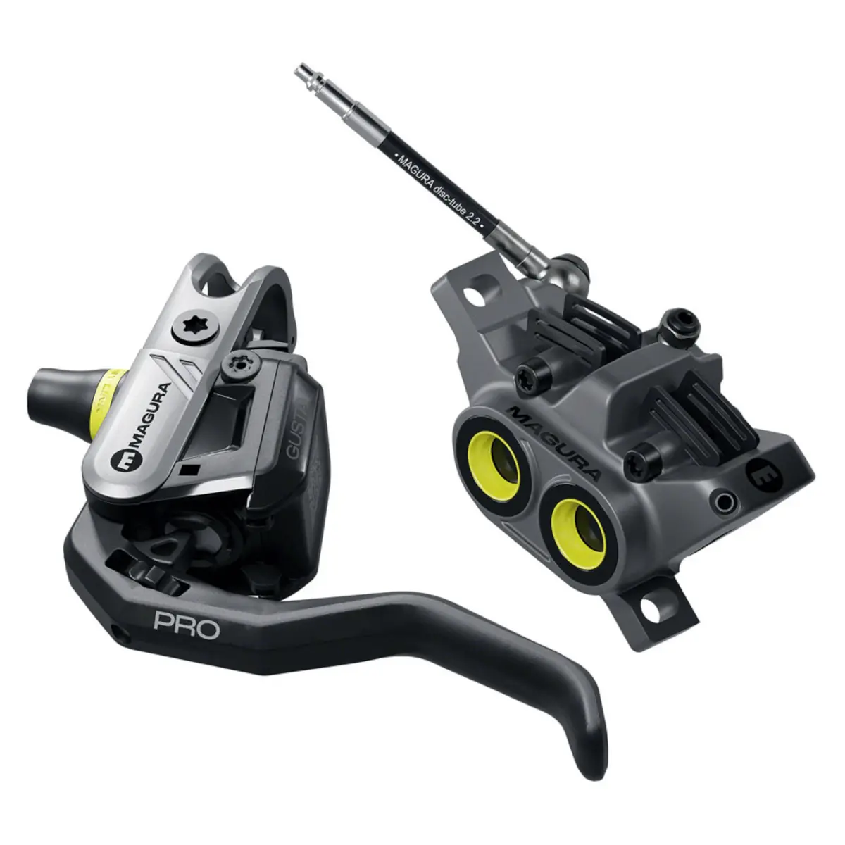 Magura Gustav Pro Disc Brake And Lever - Front Or Rear Post Mount 4-Piston Black/Anthracite Gray 1