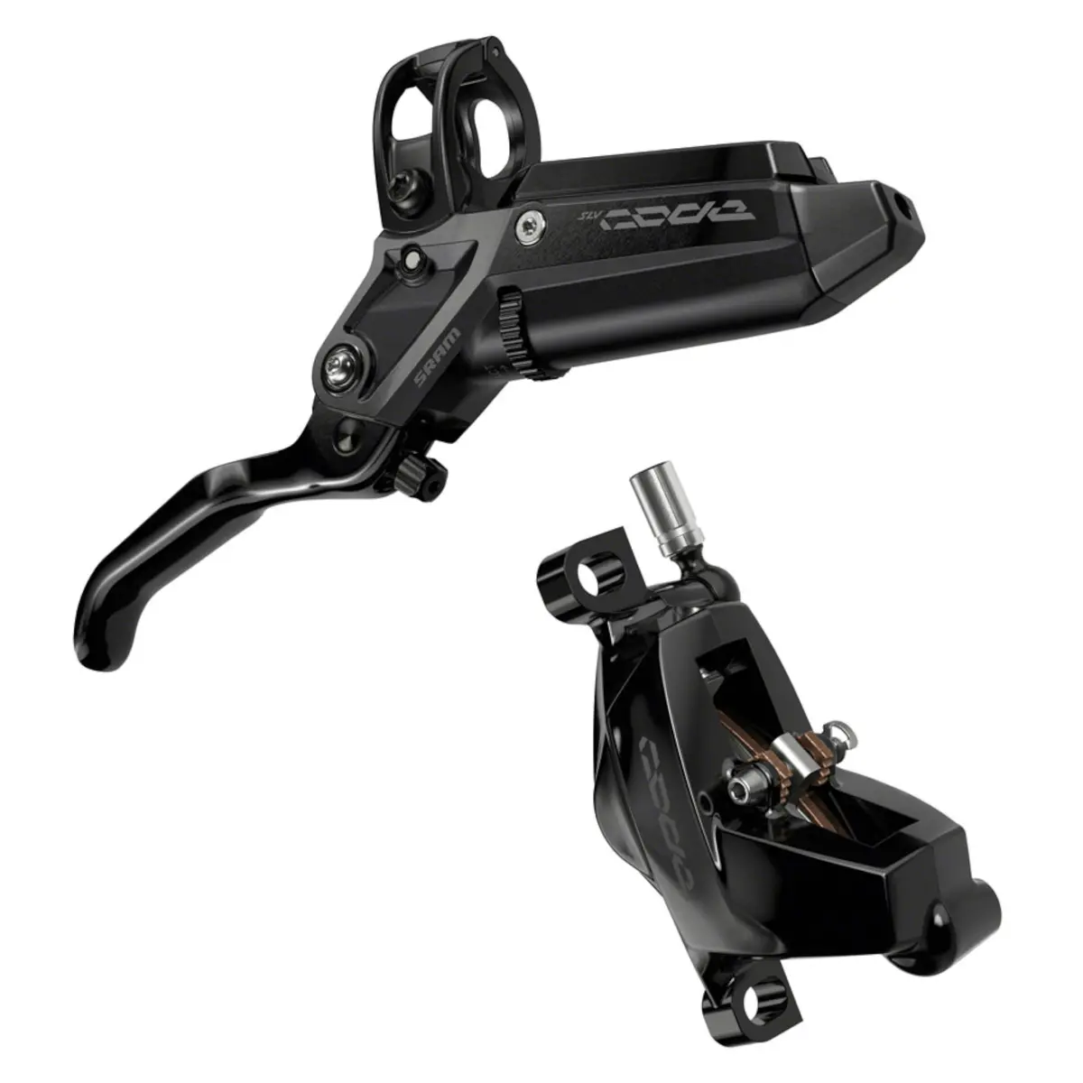 Sram Code Silver Stealth Disc Brake And Lever - Post Mount 4-Piston Aluminum Lever Ss Hardware Black C1 1