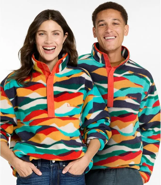 Bean's Classic Snap Fleece Ii Pullover Print Adults 1
