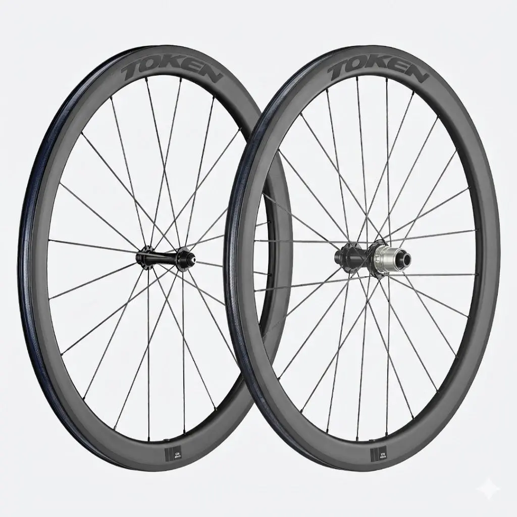Token C45r 700C 9X100 Front 10X130 Rear Qr Xdr 45Mm Carbon Tubeless Wheelset 1