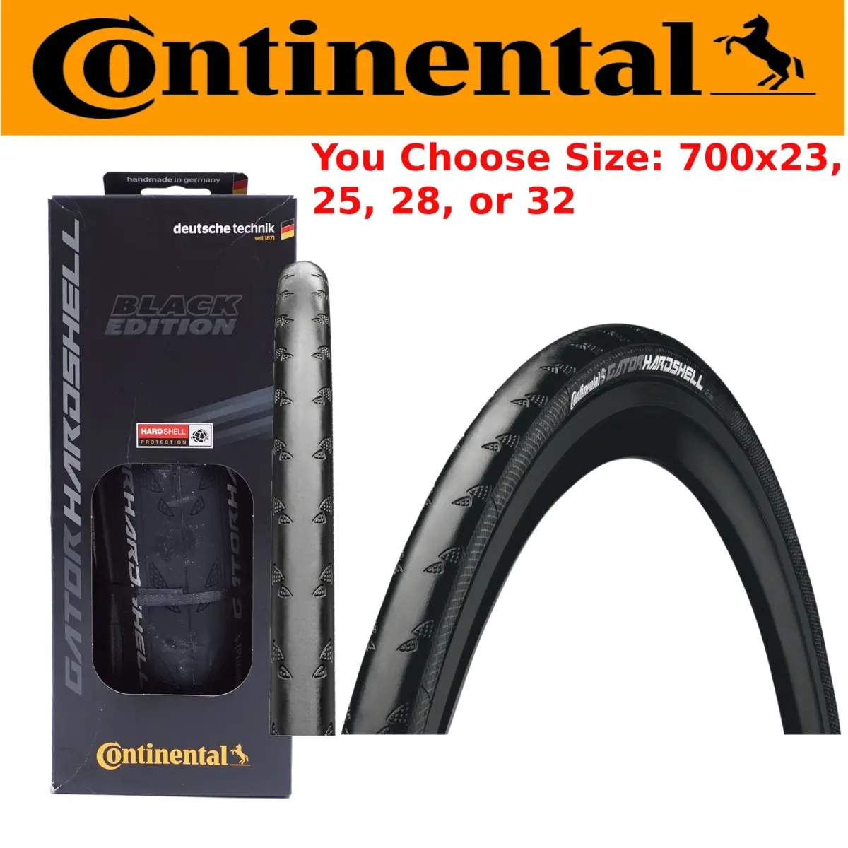 Continental Gator Hardshell 700C Folding Tire Black Edition 1