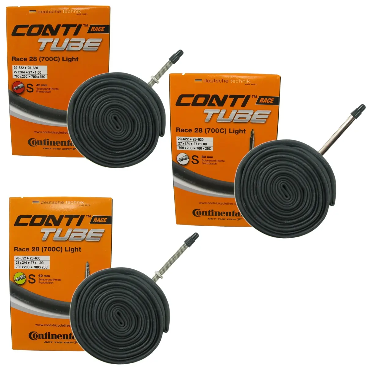 Continental Race28 Light 700X20-25 Presta Valve Tube 1
