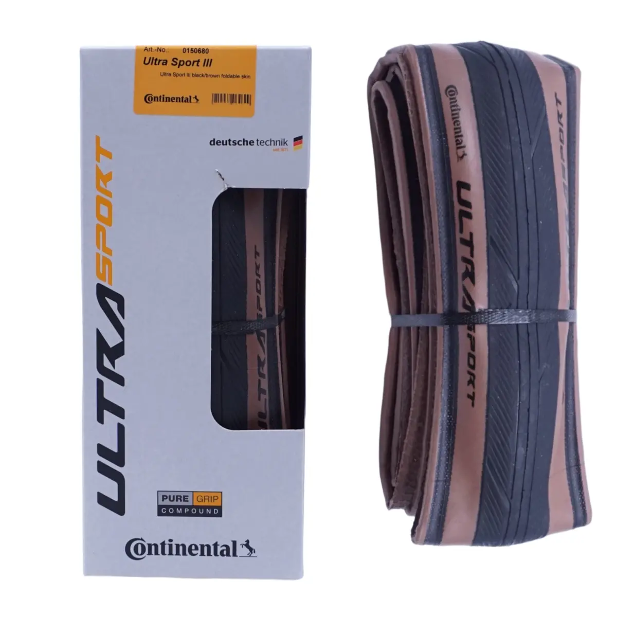 Continental Ultra Sport Iii Tire 700 X 28 Folding Puregrip Black/Brown 1