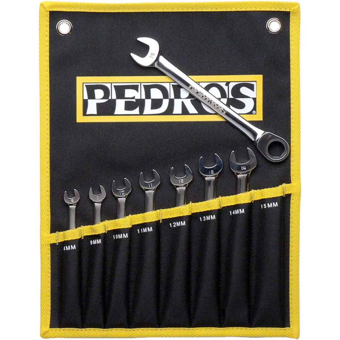 Pedros 8 Piece Ratcheting Combo Metric Wrench Set 8-15Mm 1