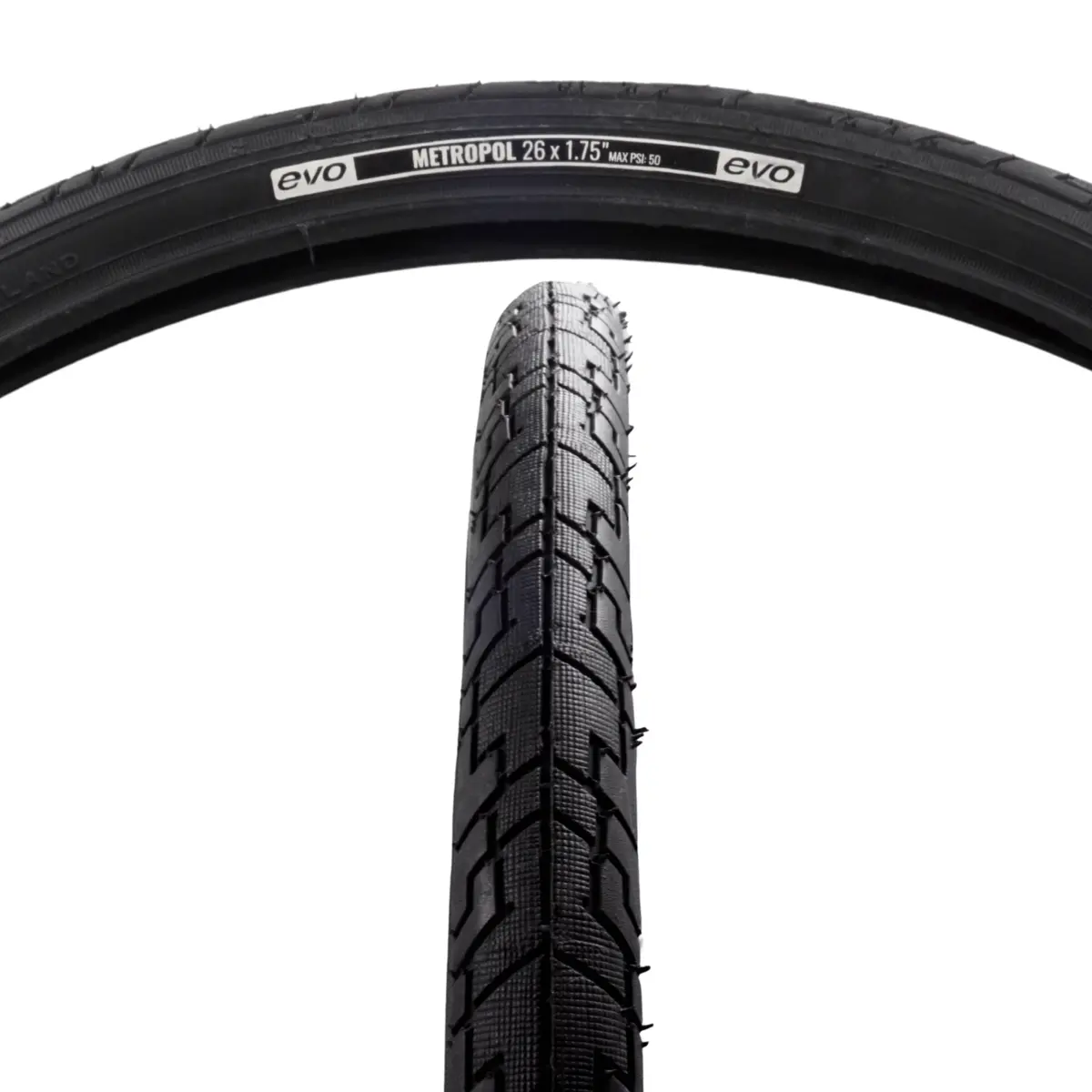 Evo Metropol 26X1.75 Commuter Black Tire 1
