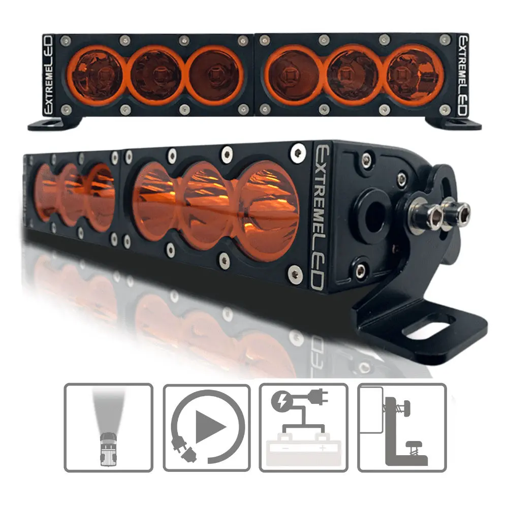 Extreme Led - 12" X6 Amber 60W Spot Beam Led Light Bar 1