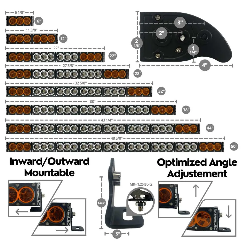 Extreme Led - 28" X6 Amber/White 150W Combo Beam Led Light Bar & Harness Kit 2