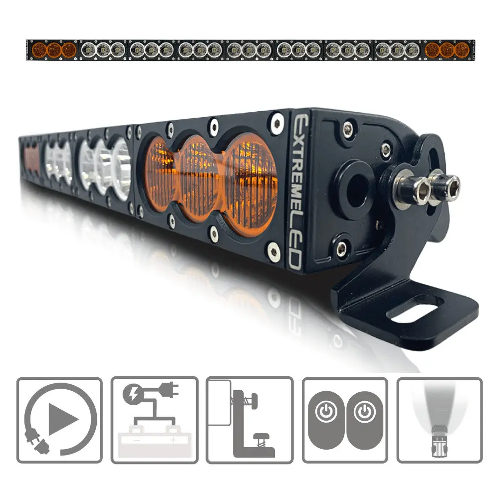 Extreme Led - 50" X6 Amber/White 270W Combo Beam Led Light Bar & Harness Kit 1