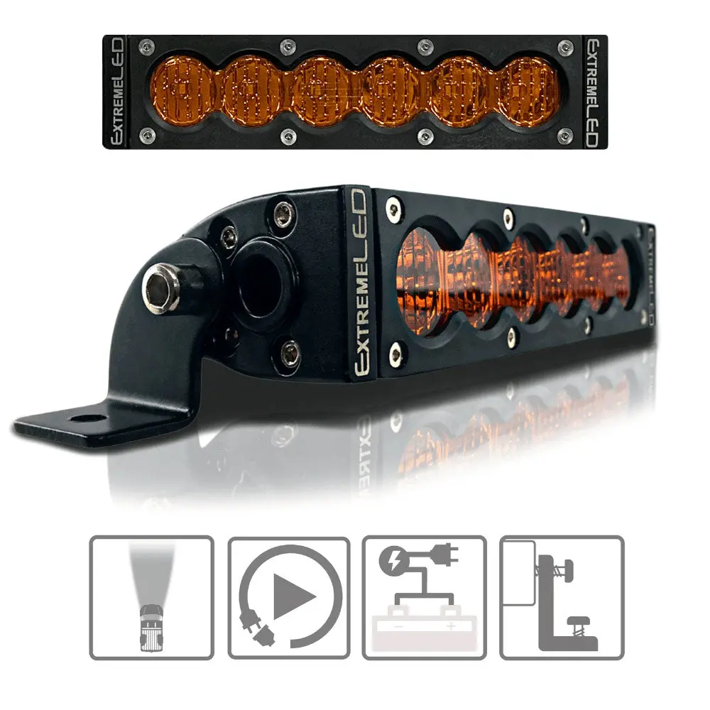 Extreme Led - 6" X6s Slim Amber 30W Flood Led Light Bar 1