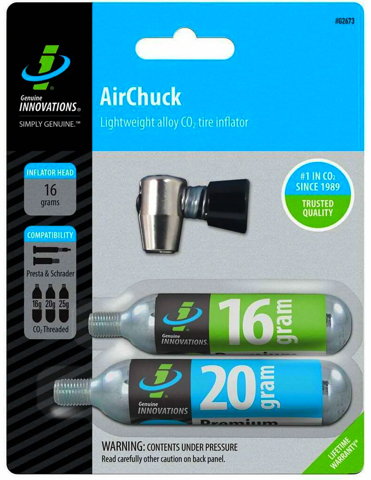 Genuine Innovations G2673 Air Chuck Elite Co2 Inflator Plus 16G Plus 20G 1
