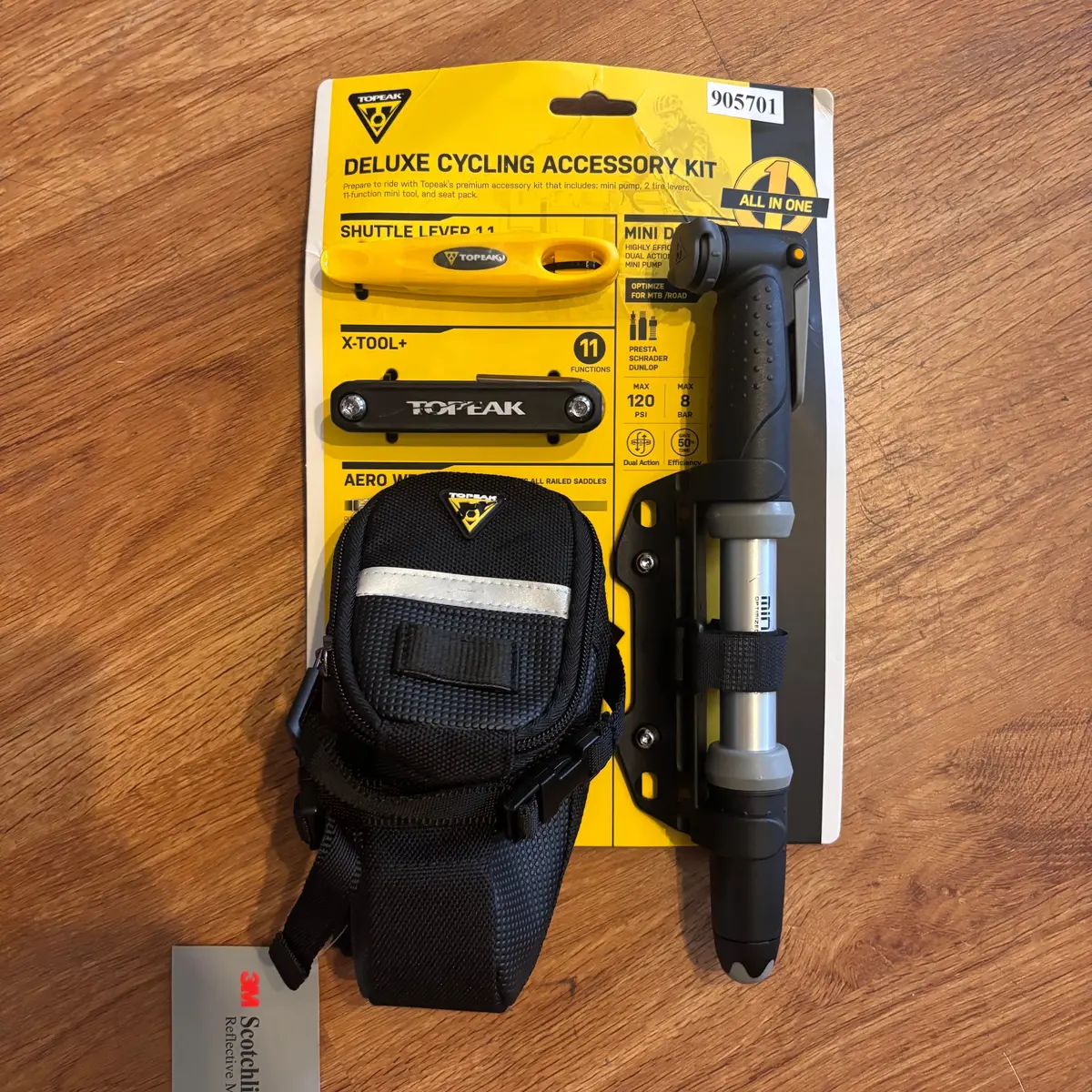 Open Box Topeak Tc2407 Essentials Cycling Accessory Kit W-Seat Pack, Mini Dual Pump, Multi-Tool, Tire Levers (Copy) 1