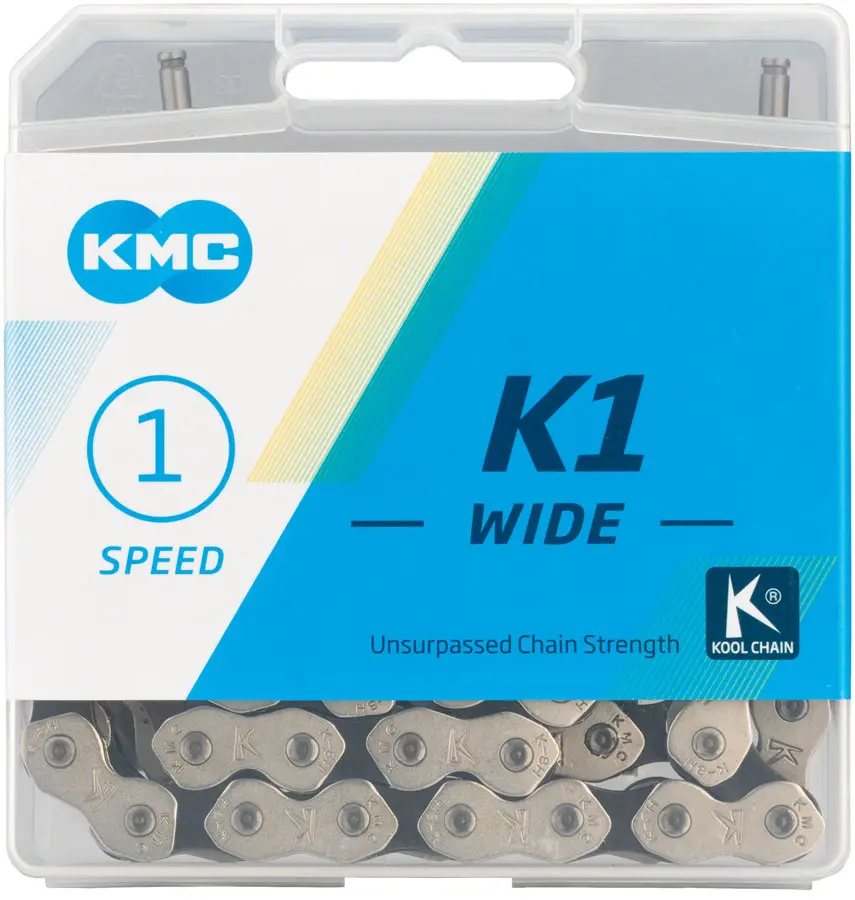 Kmc K1 Kool Wide Nickel Plated Single Speed Chain Silver 1