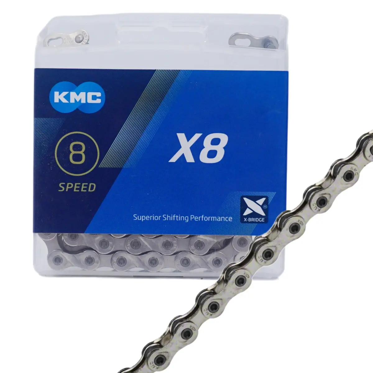 Kmc X8 8-Speed Bike Chain Silver 116 Links 1