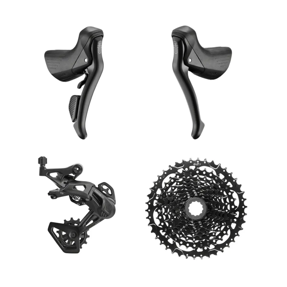 Microshift Sword Black 1X9-Speed Groupset - Includes Brake/Shifters Rear Derailleur Medium Cage 11-42T Cassette 1