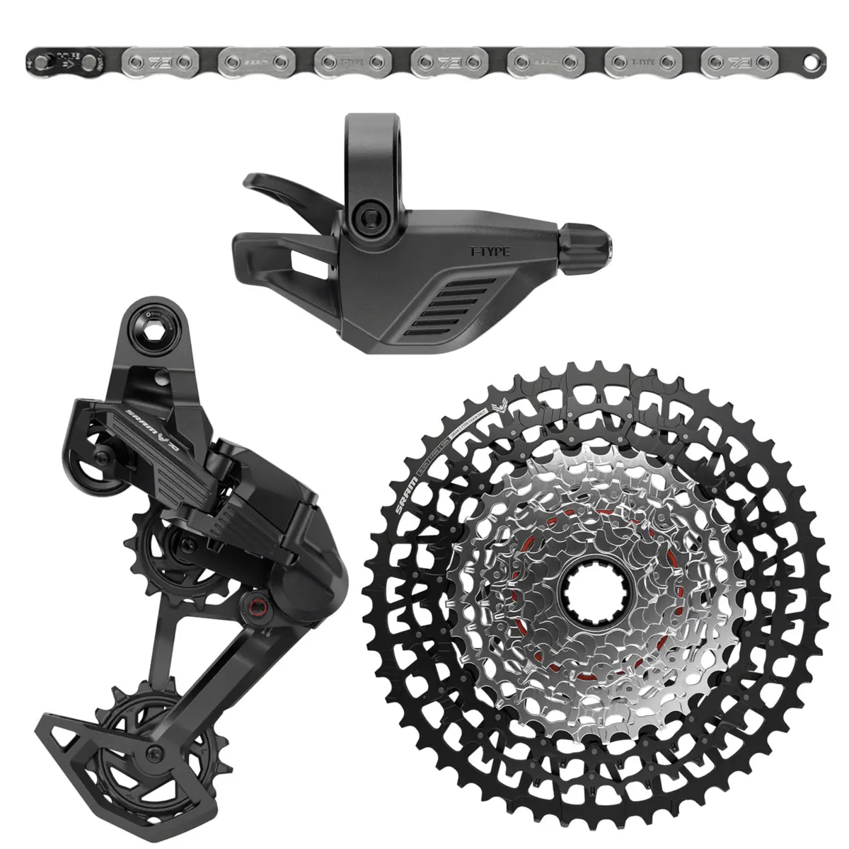 Sram Eagle 70 T-Type Groupset - Single Click E-Bike Trigger Shifter 10-52T Xd 12-Speed Cassette Rear Derailleur Chain 2