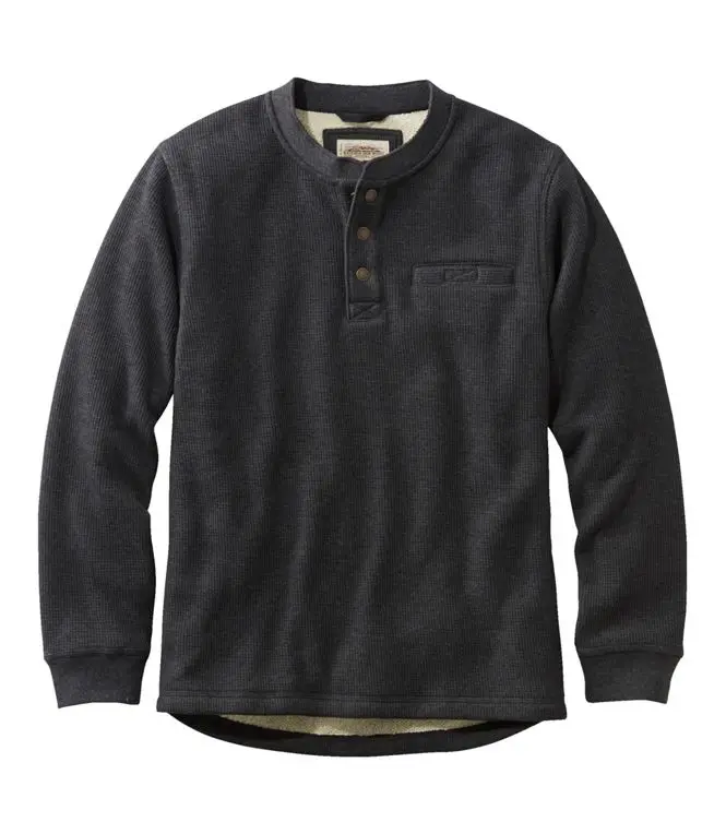 Katahdin Iron Works Bonded Waffle Fleece Henley Slightly Fitted Men's Regular 1