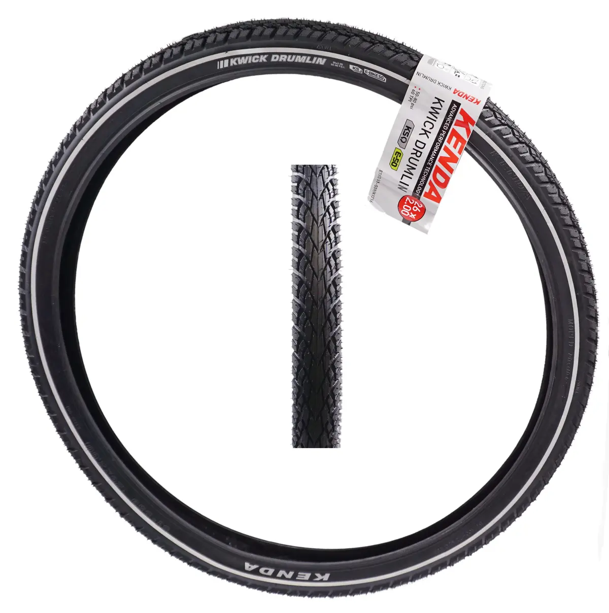 Kenda K1216 Kwick Drumlin 26X2.00 E-Bike K-Shield And Reflective Tire 1