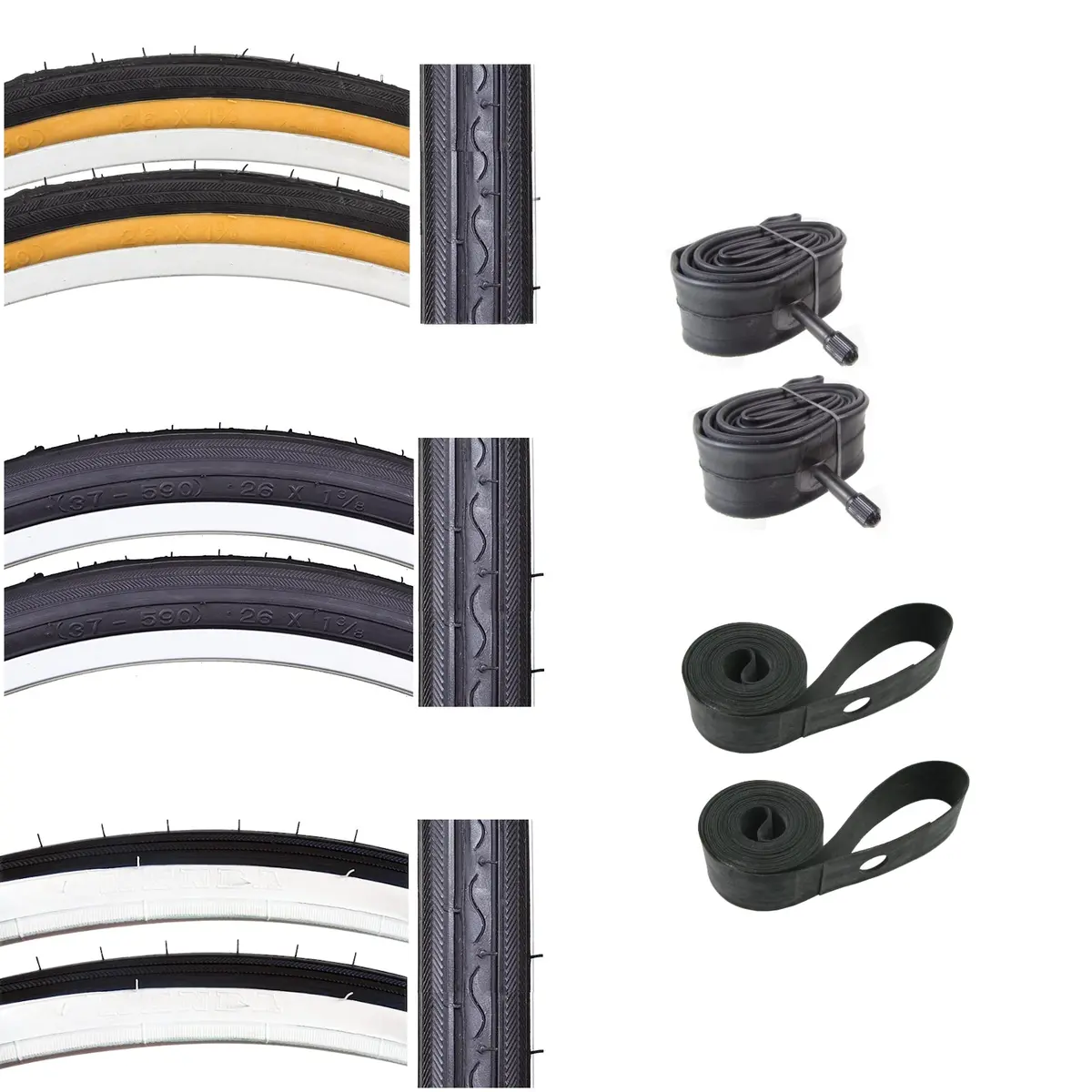 Kenda K40 26X1-3/8 Bike Tire Tube & Strip Kit Iso 37-590 1