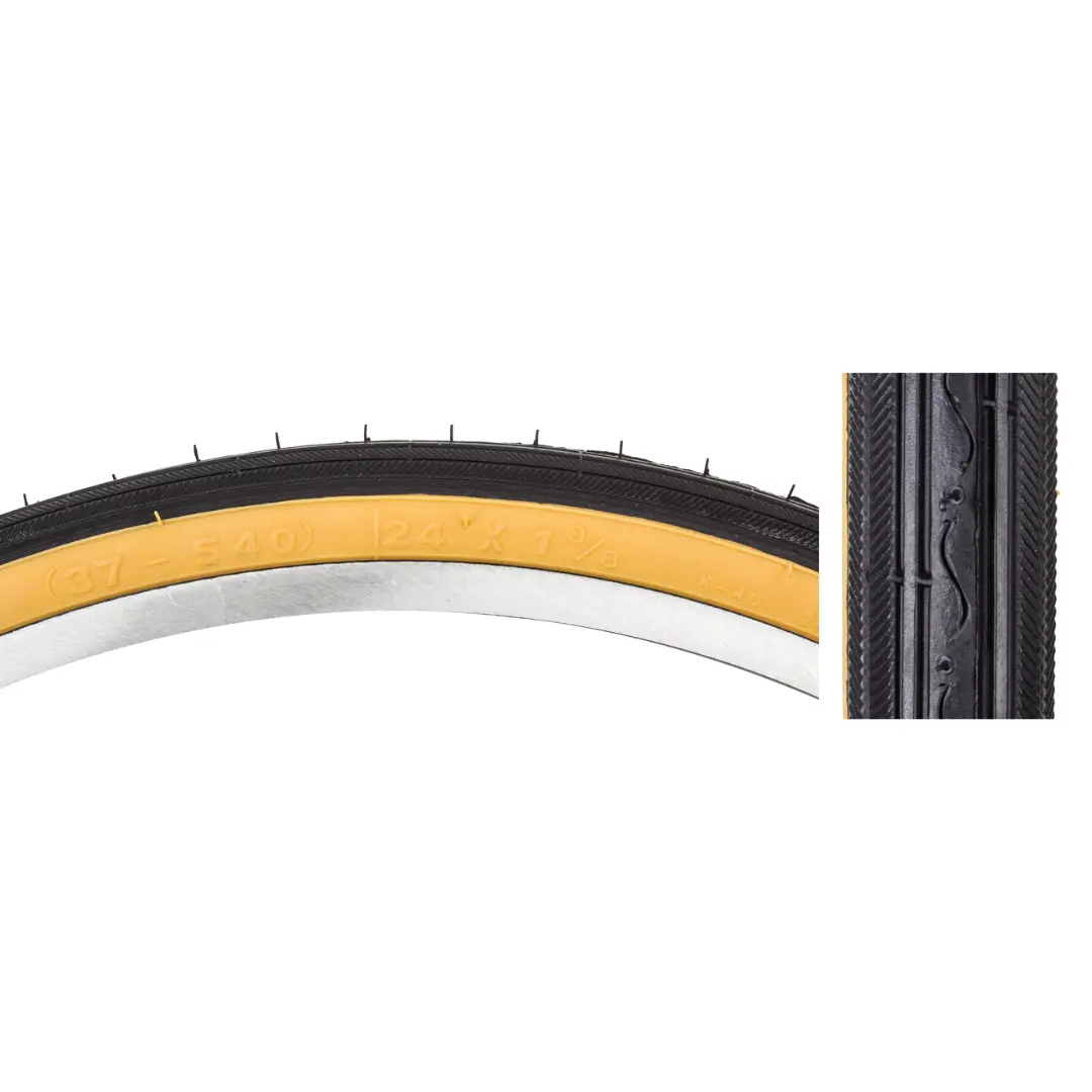 Kenda K40 24X1-3/8 (37-540) Gumwall Tire 1
