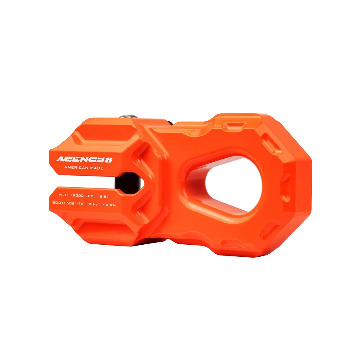 Agency 6 - Billet Winch Shackle - Orange 1