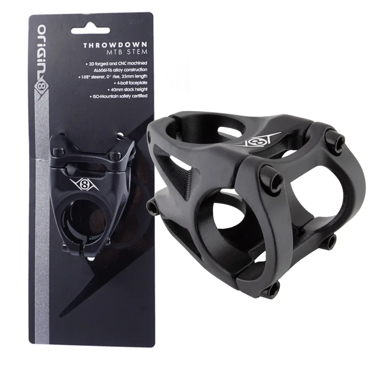 Origin8 Throwdown 35X28.6 Black Bike Stem Bar Clamp: 31.8Mm Or 35Mm 1
