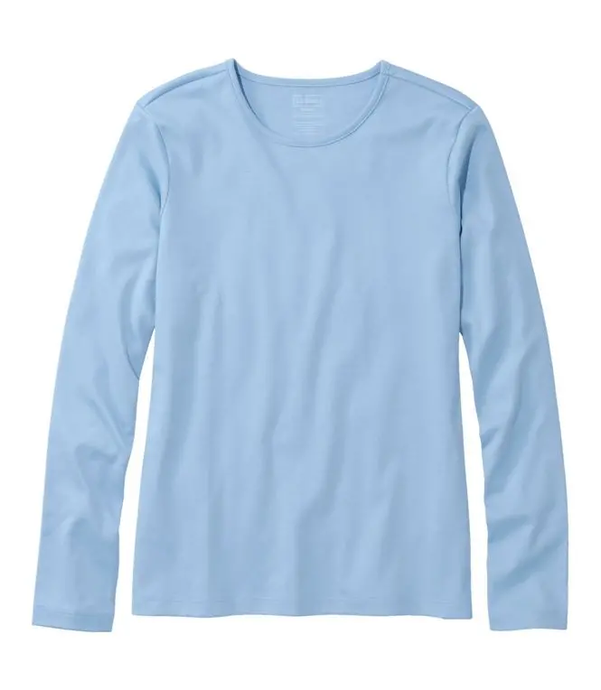 Pima Cotton Long-Sleeve Crewneck for Women - Image 4