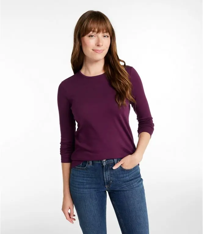 Pima Crewneck Long Sleeve Women's Regular 1