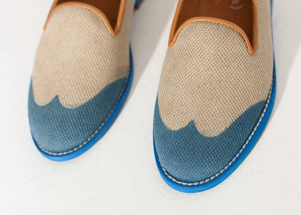 Wingtip Loafer In Blue 3
